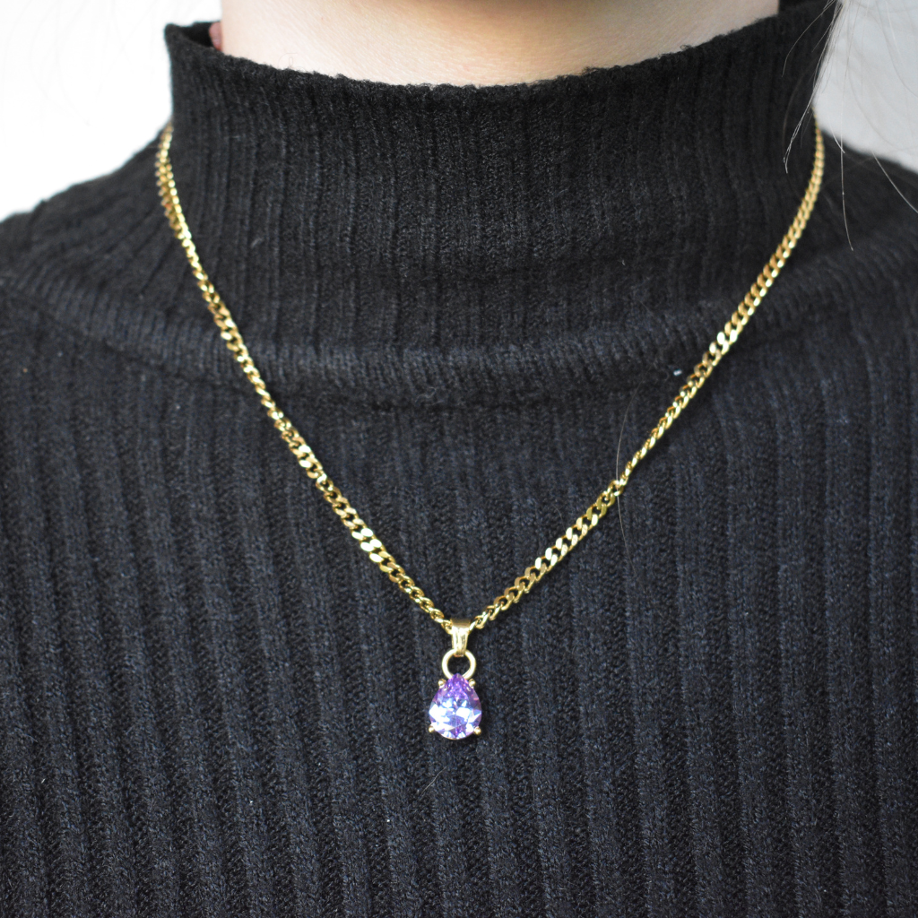 Noviembre - Set Cadena + Aros Lila