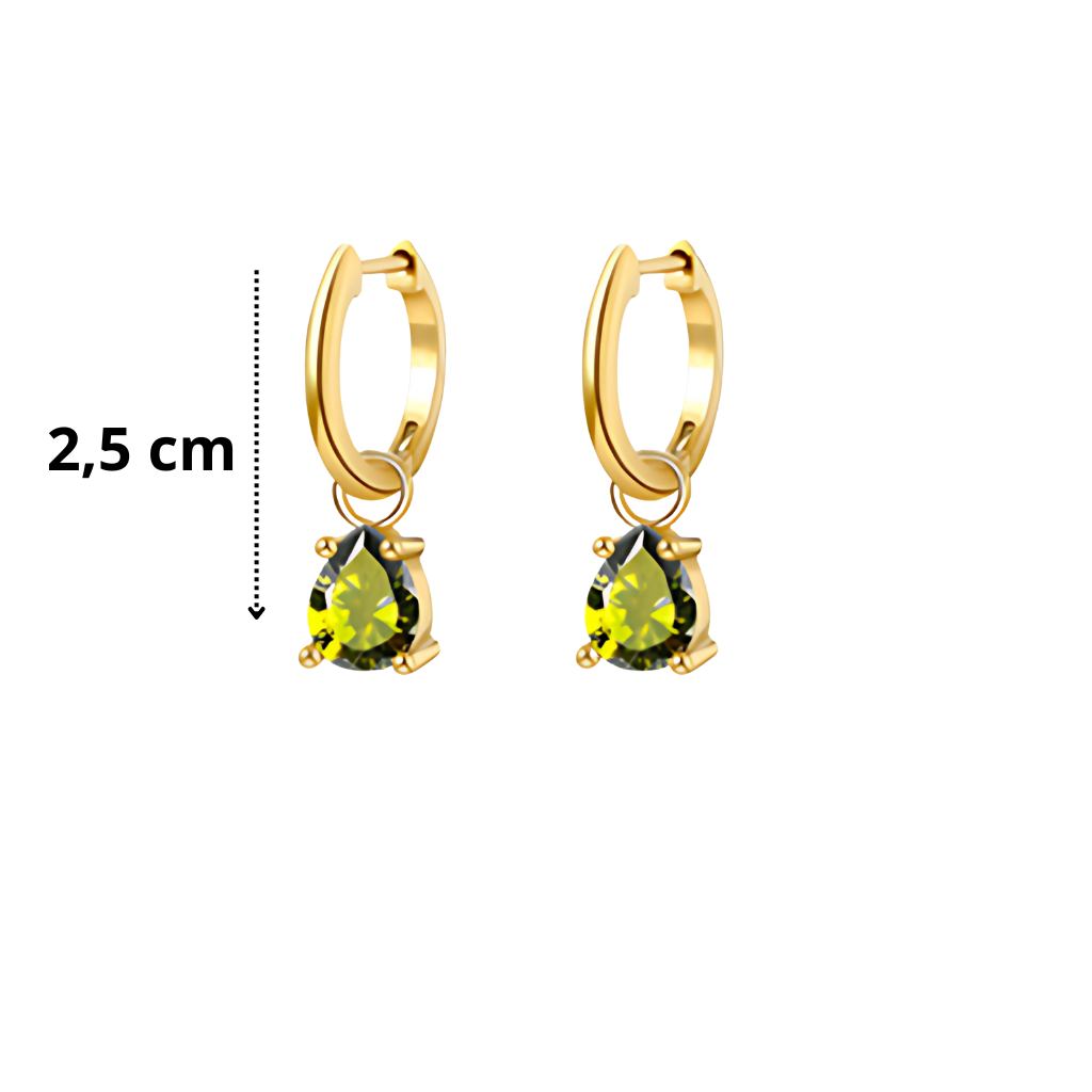 Junio - Set Cadena + Aros Verde esmeralda