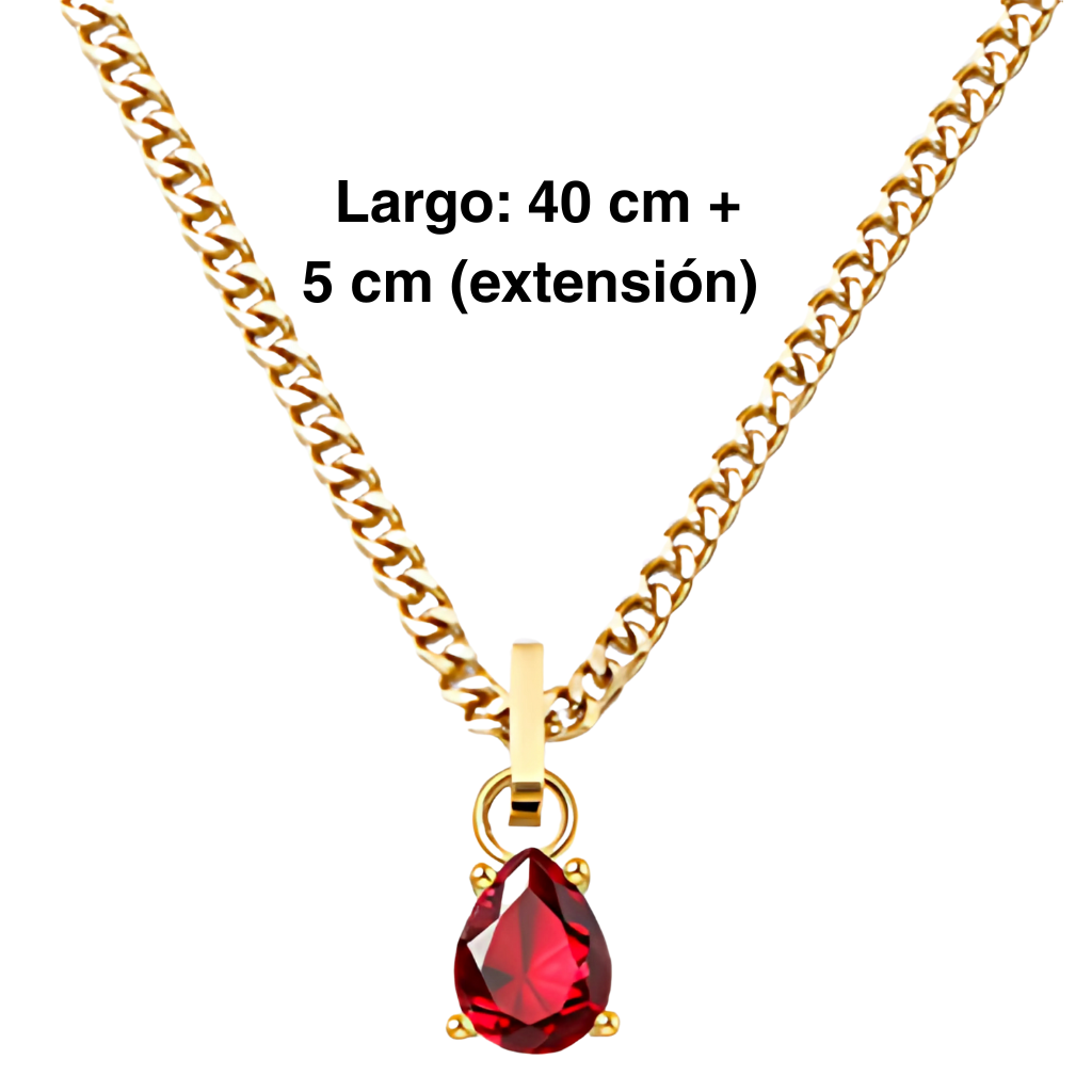 Enero- Set Cadena + Aros Azul Ruby claro