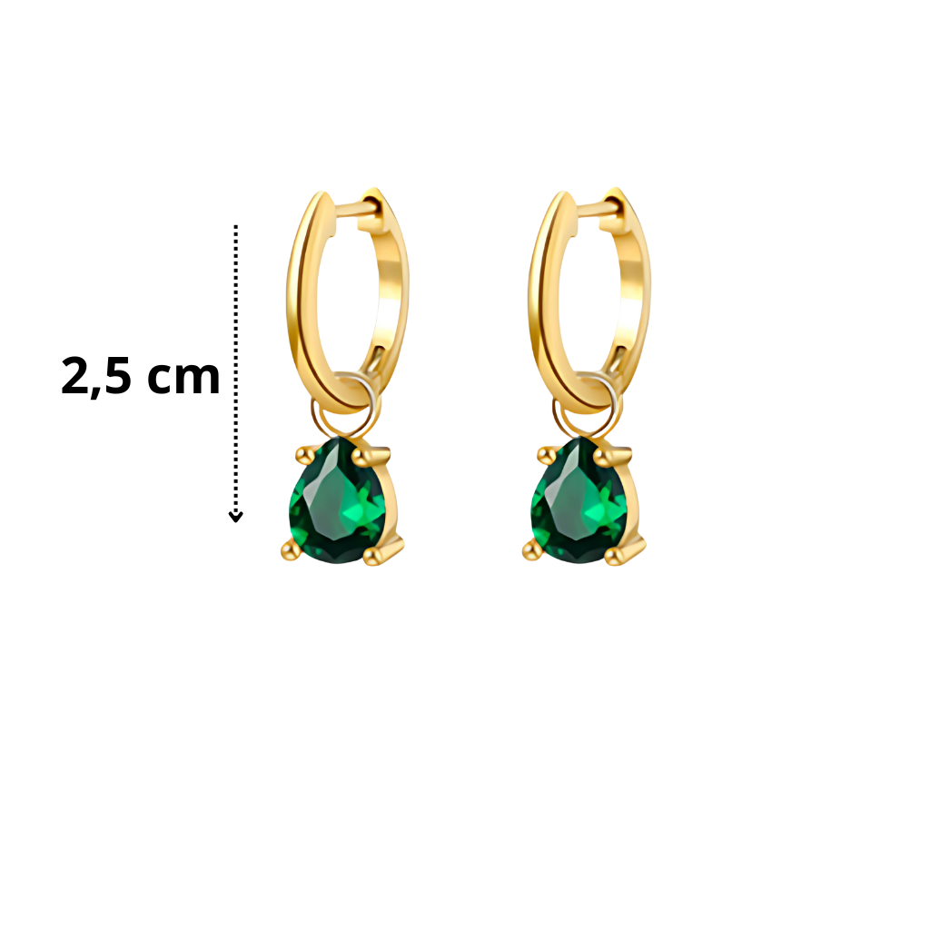 Marzo - Set Cadena + Aros Verde oscuro