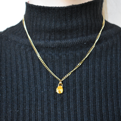 Agosto - Set Cadena + Aros Oro miel