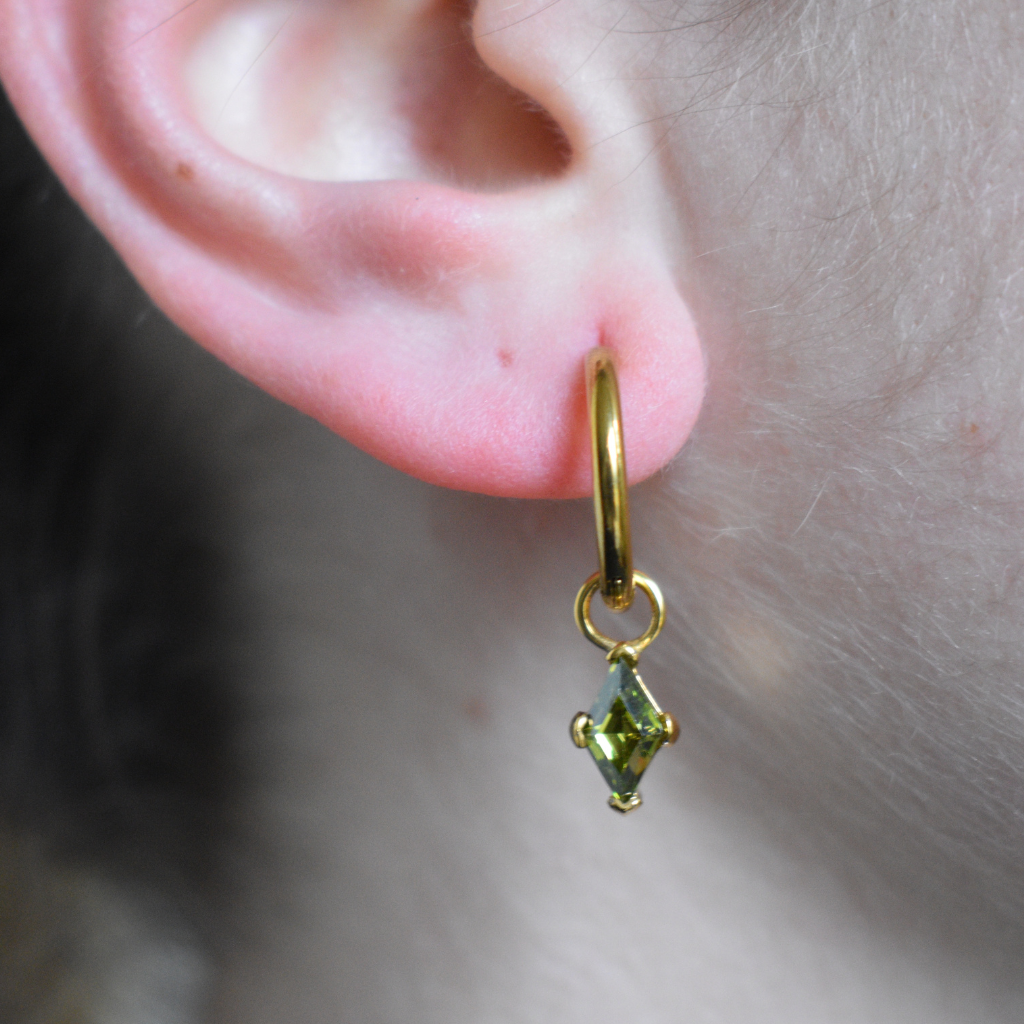 Junio -  Set Cadena + Aros Verde esmeralda II