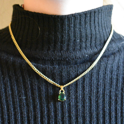 Marzo -  Set Cadena + Aros Verde oscuro