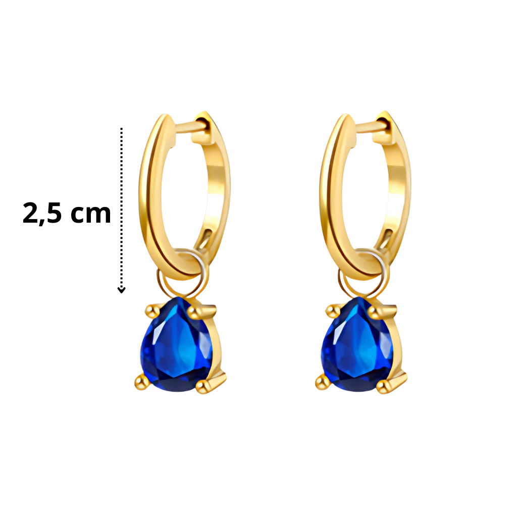 Julio - Set Cadena + Aros Azul zafiro