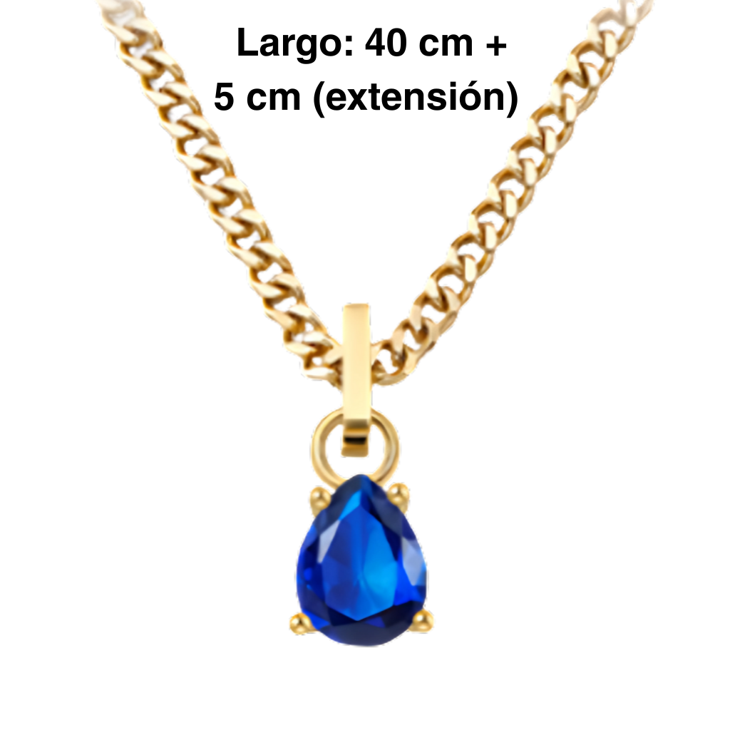 Julio - Set Cadena + Aros Azul zafiro
