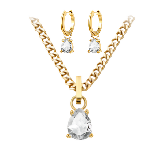 Abril - Set Cadena + Aros Diamante