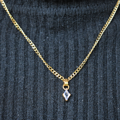 Septiembre -  Set Cadena + Aros Diamante azul  II
