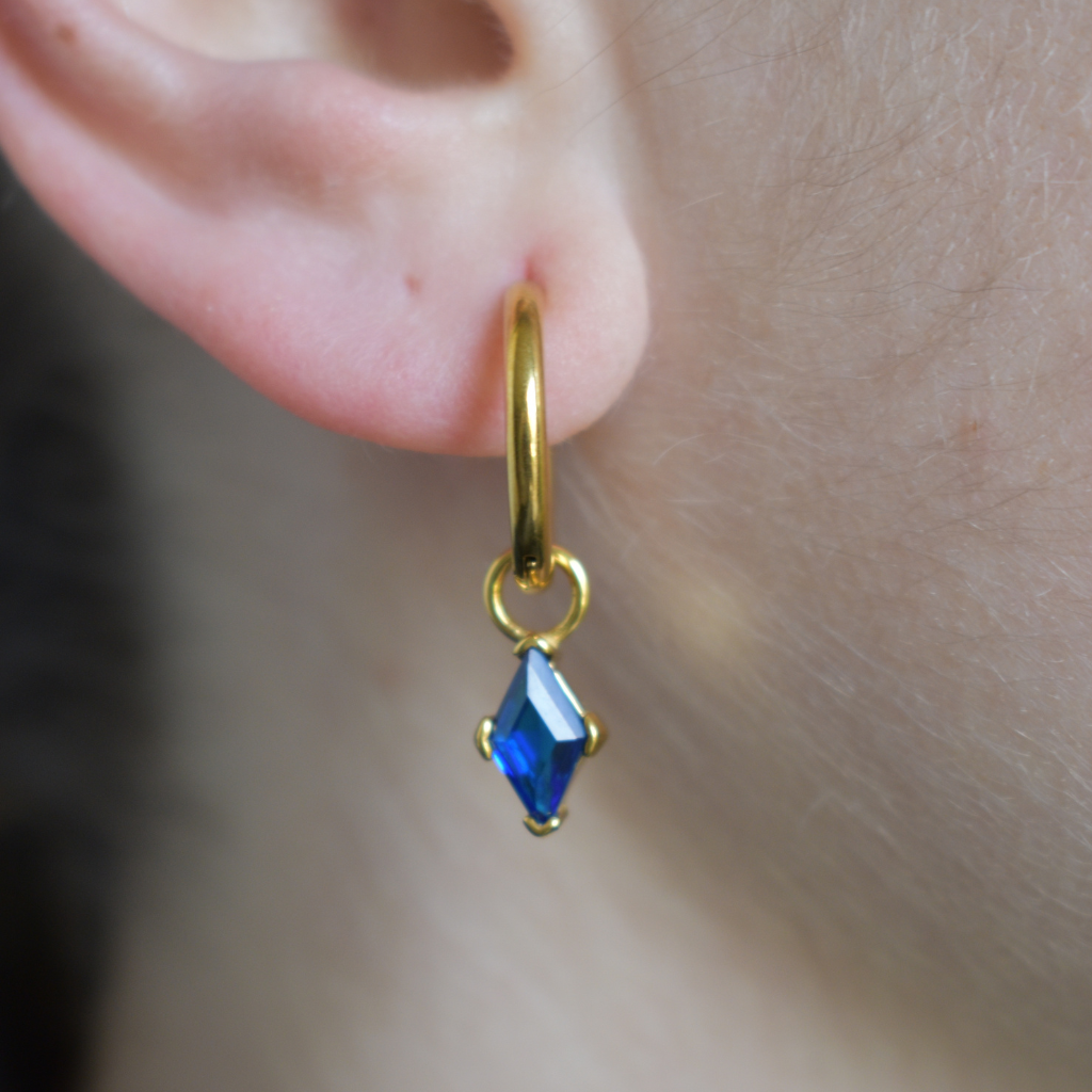 Julio - Set Cadena + Aros Azul zafiro II