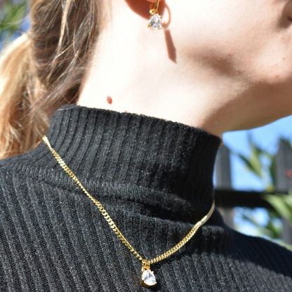 Abril - Set Cadena + Aros Diamante