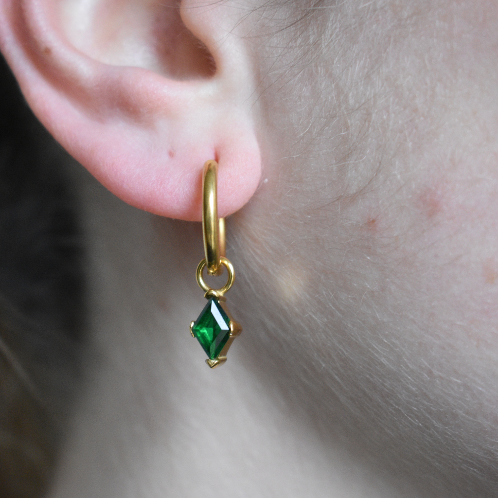 Marzo -  Set Cadena + Aros Verde oscuro II