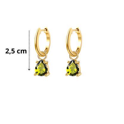 Junio -  Set Cadena + Aros Verde esmeralda