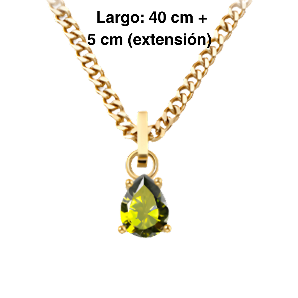 Junio -  Set Cadena + Aros Verde esmeralda