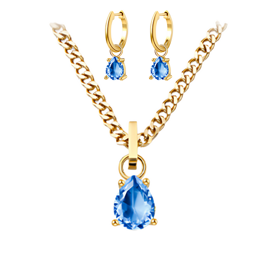 Febrero -  Set Cadena + Aros Azul Glaciar