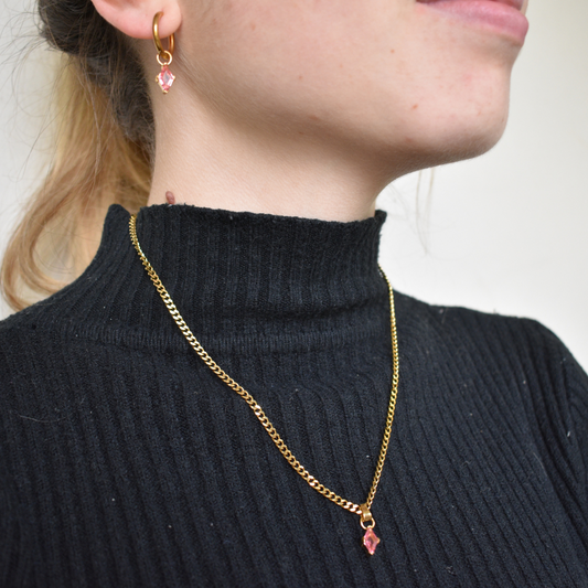 Marzo -  Set Cadena + Aros Pink II