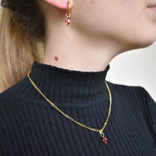 Enero-  Set Cadena + Aros Azul  Ruby claro II