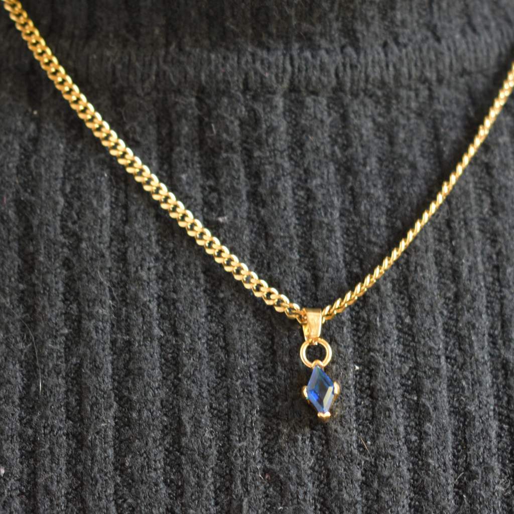 Julio - Set Cadena + Aros Azul zafiro II