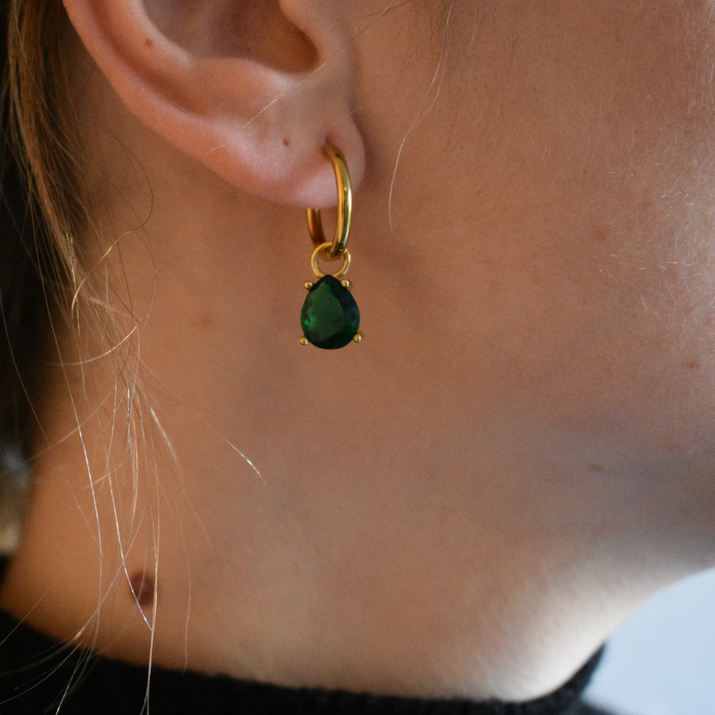 Marzo -  Set Cadena + Aros Verde oscuro