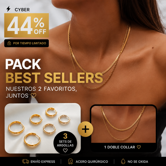 PACK DOBLE COLLAR + SET DE 3 ARGOLLAS. OFERTA CYBER