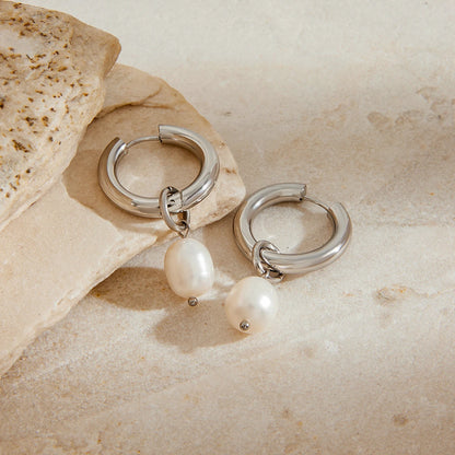 HENA - ARO DE PERLA NATURAL PLATEADO