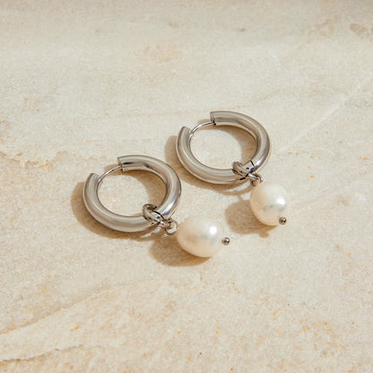 HENA - ARO DE PERLA NATURAL PLATEADO